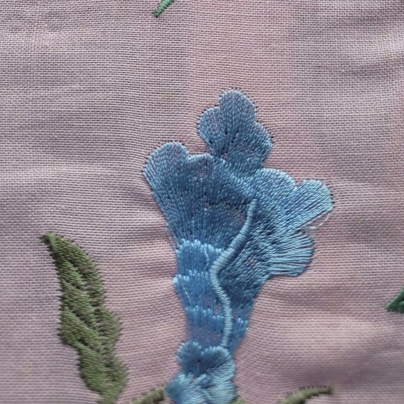 Vintage Bamboo Handled Floral Embroidered Bag - Picture 7 of 11